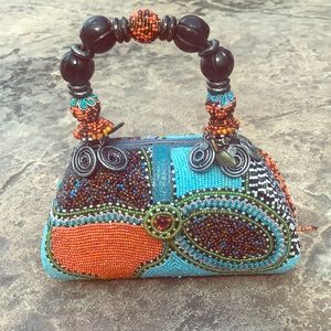 Mary Frances multi colored beaded handbag